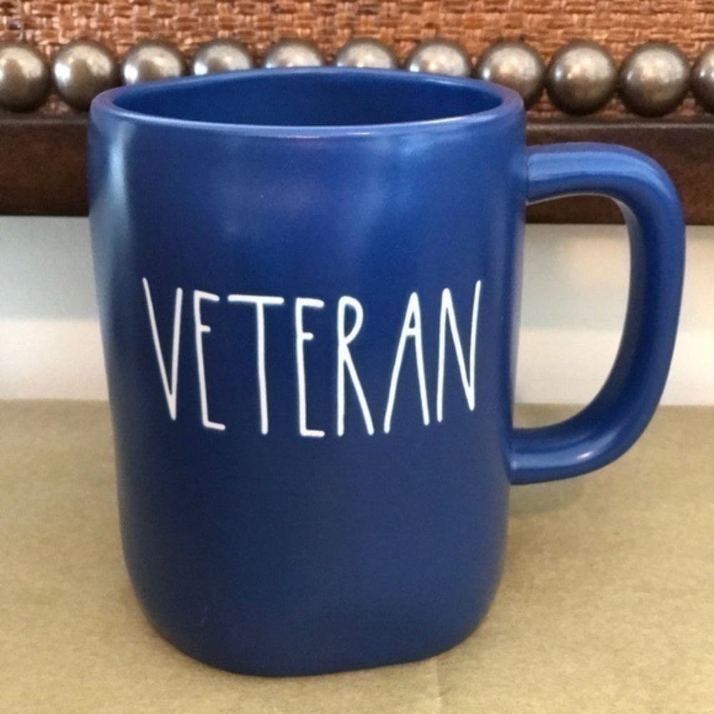 Rae Dunn - ‘Veteran’ mug. Blue. NWT. Firm! Last one!